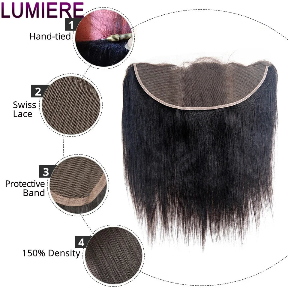 Lumiere Hair Remy Peruvian Straight Weave With Frontal Closure