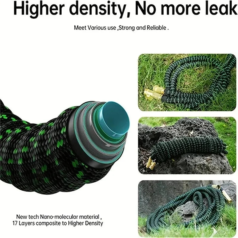 Expandable Garden Hose With Water Gun For High Pressure Watering