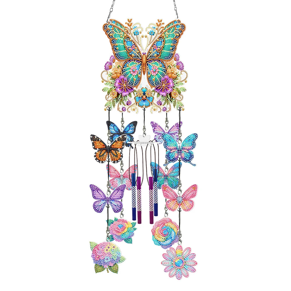 Frame Butterfly Wind Chime Diamond Painting Hanging Pendant