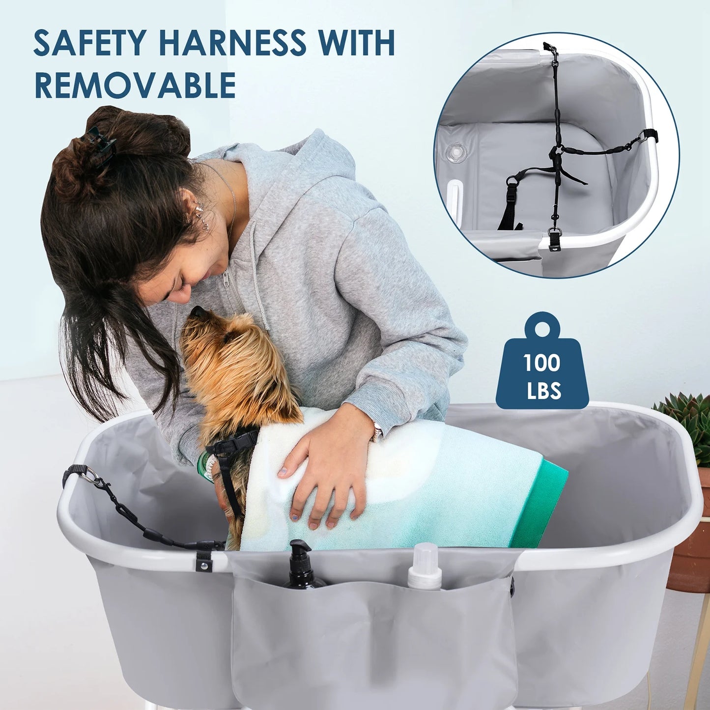 Dog Litter Portable Foldable Elevated Pet Bathtub For Dogs