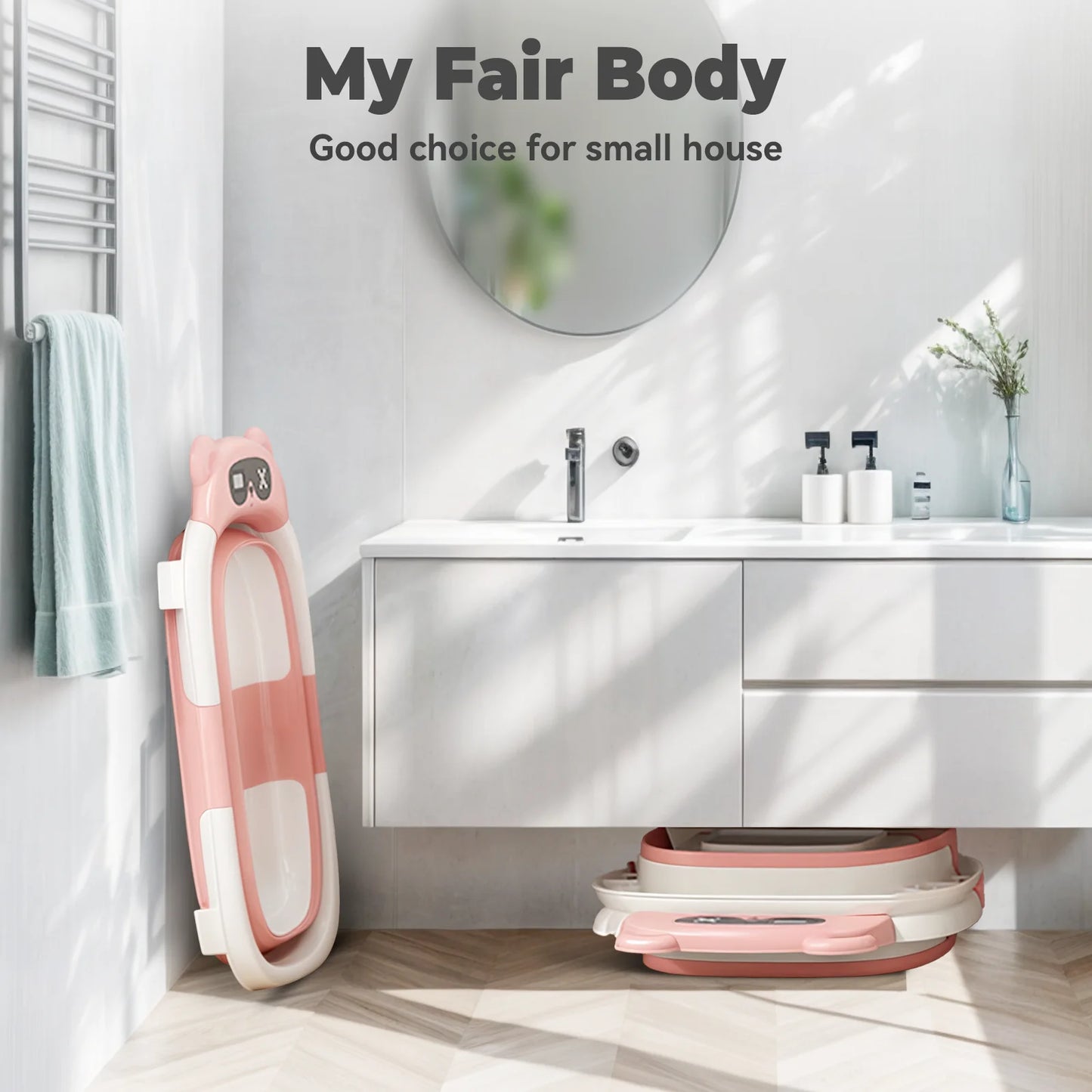 Hign-concerned Foldable Baby Tub With Soft Cushion Drain