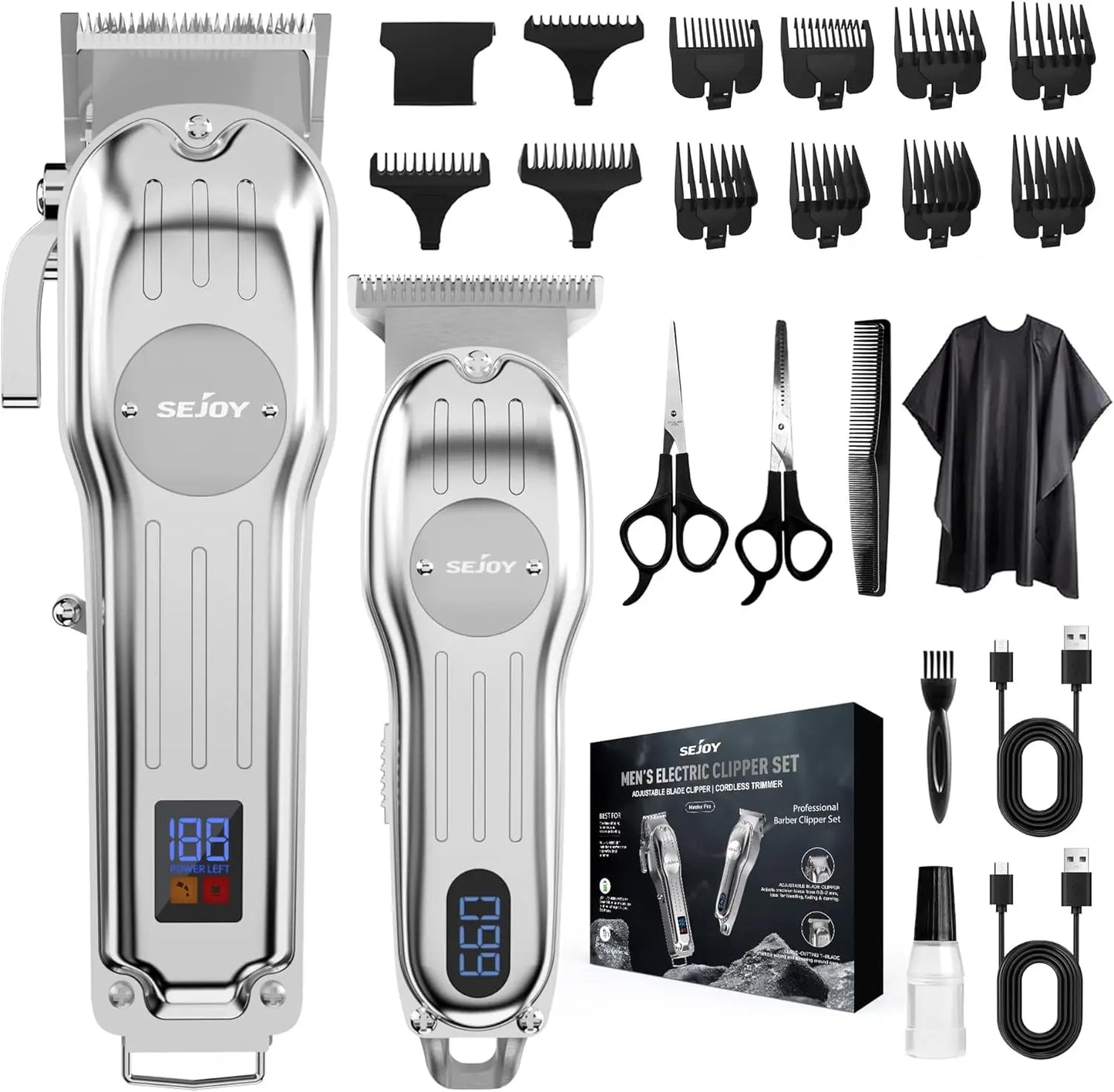 Sejoy Professional Hair Clippers For Men Cordless Grooming Set