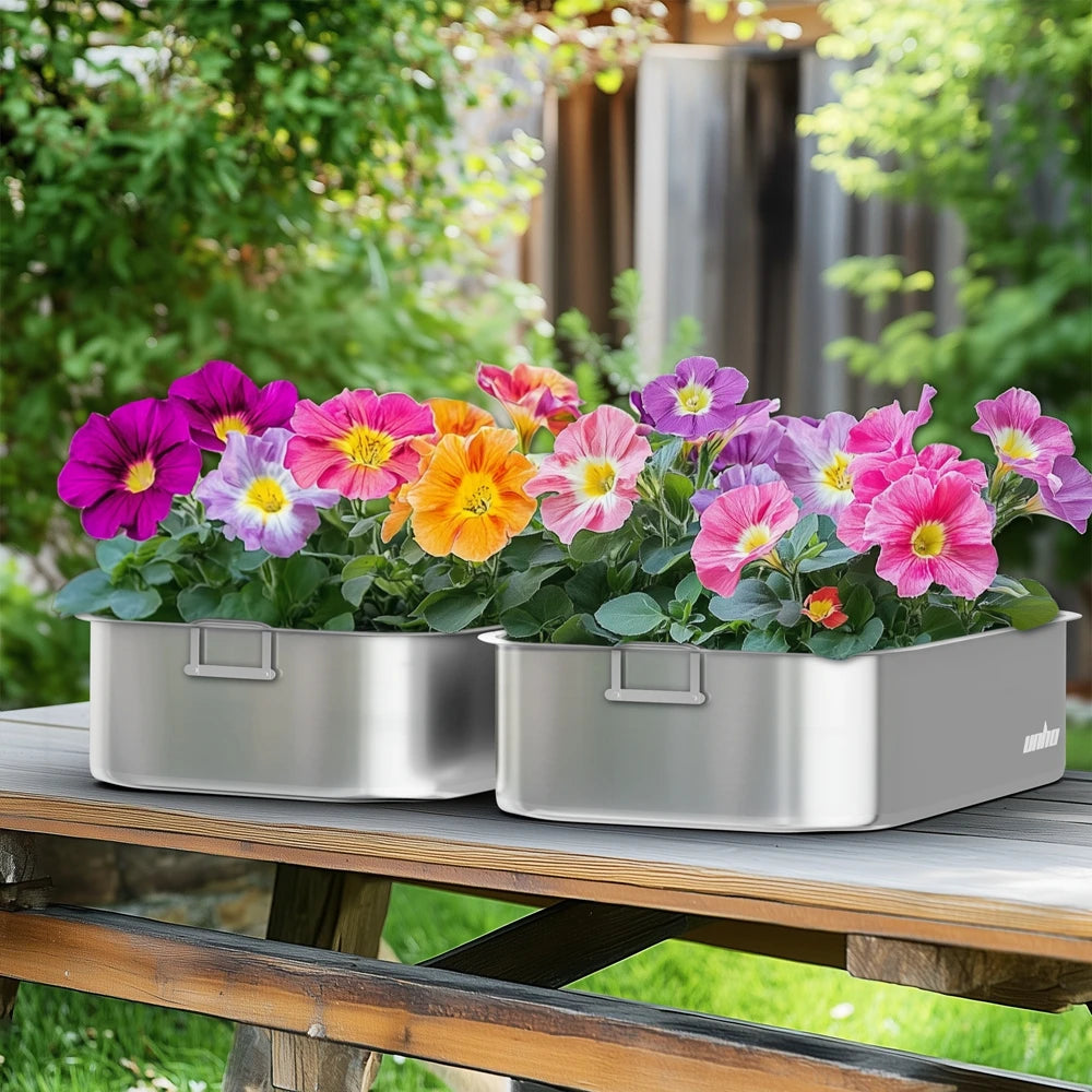 Wisfor Raised Garden Bed Stainless Steel Planter Box Indoor