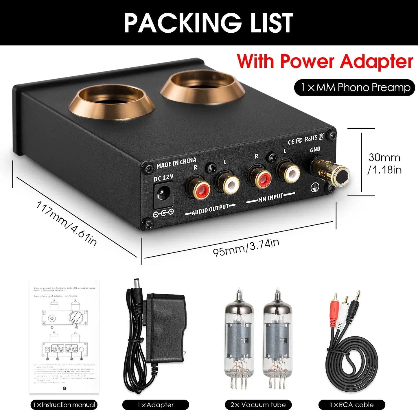 Douk Audio Mini MM Phono Preamp Vacuum Tube Preamplifier