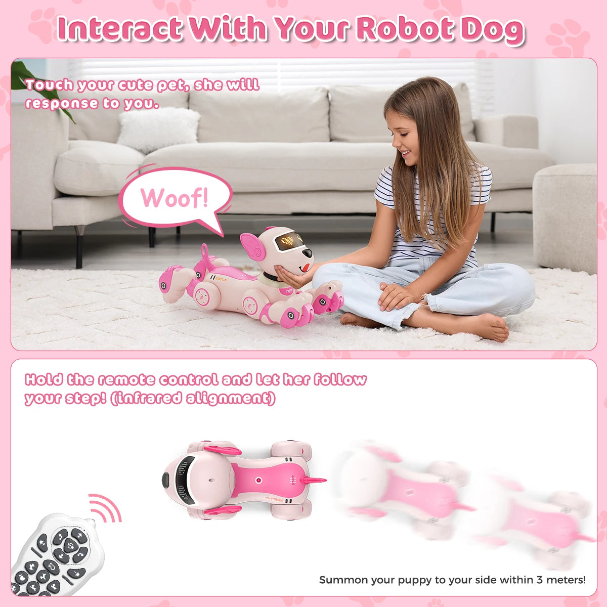 VATOS Robot Dog Toy With 2.4GHz Remote Voice Commands