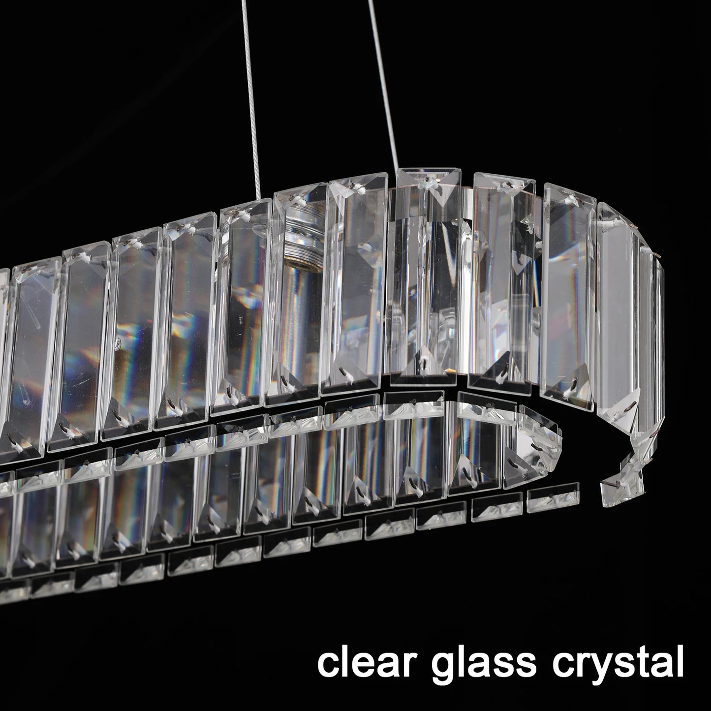VETRULUS Modern Crystal Oval LED Chandelier Pendant Light