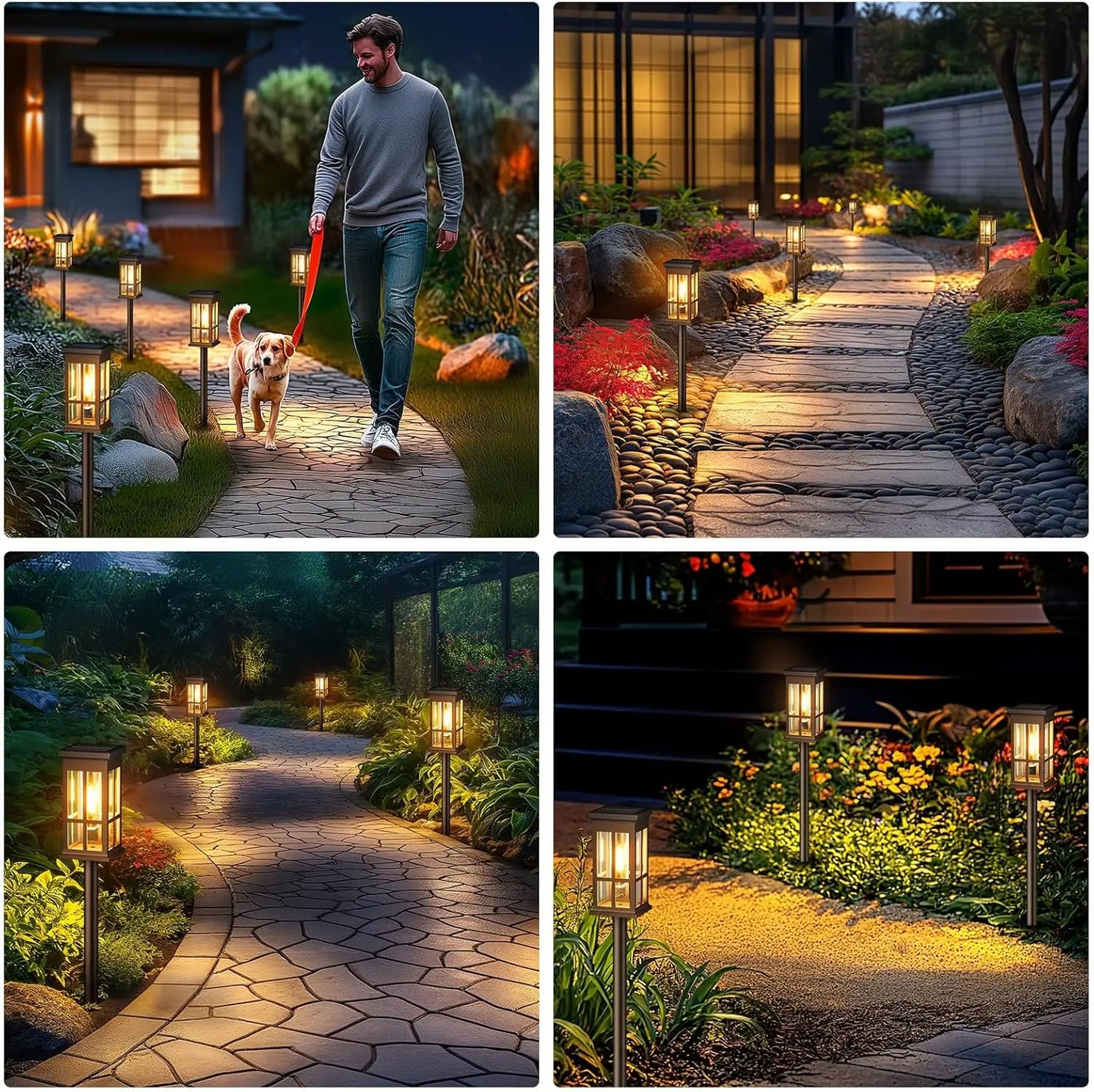 KPSTEK Solar Pathway Lights Outdoor LED Garden Lighting