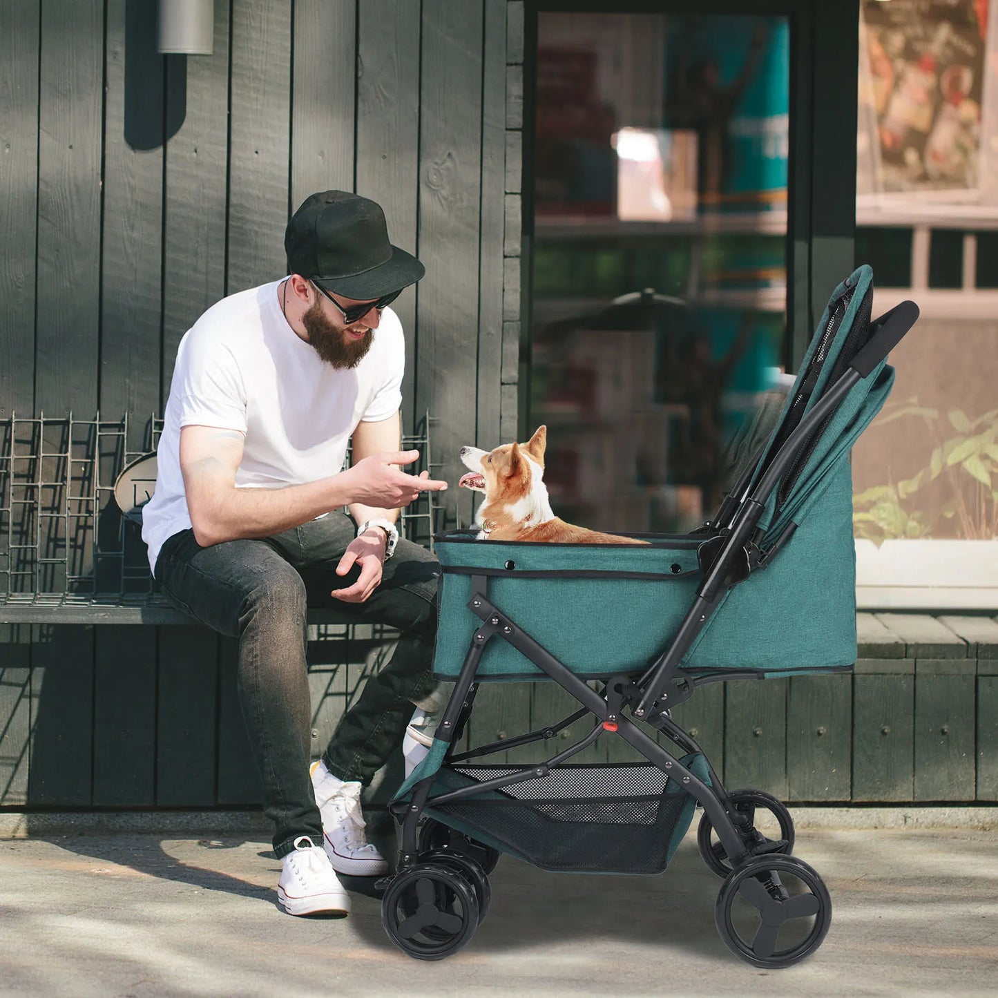 Breed Dog Stroller For Cats And Dogs With Poop Bags