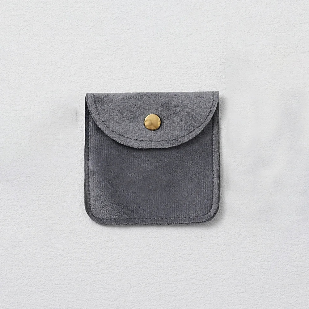 CN Velvet Jewellery Packaging Pouches 10 Pcs Snap Button Bags For Rings Earrings Bracelet Necklace Storage Gift