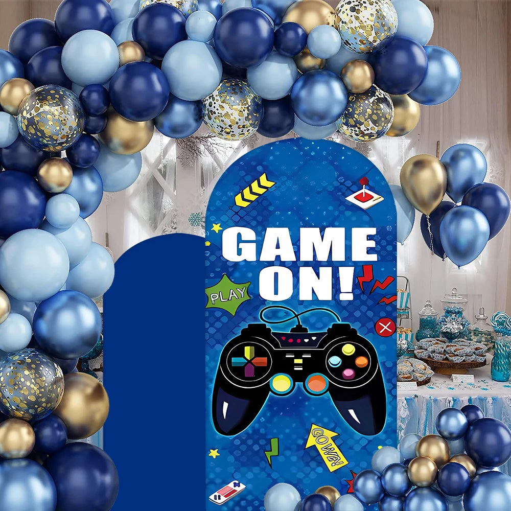 Game On Gaming Theme Arch Backdrop, Stylish, Durable, Kids Birthday/Party Decor, Seasonal Use, Event Scene