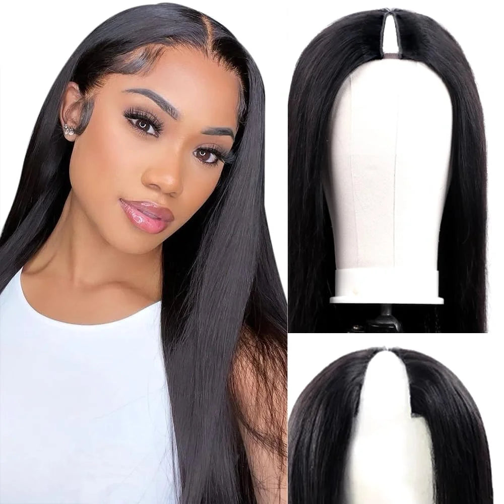 Smilegirl V Part Wig Straight Human Hair Upart For Women