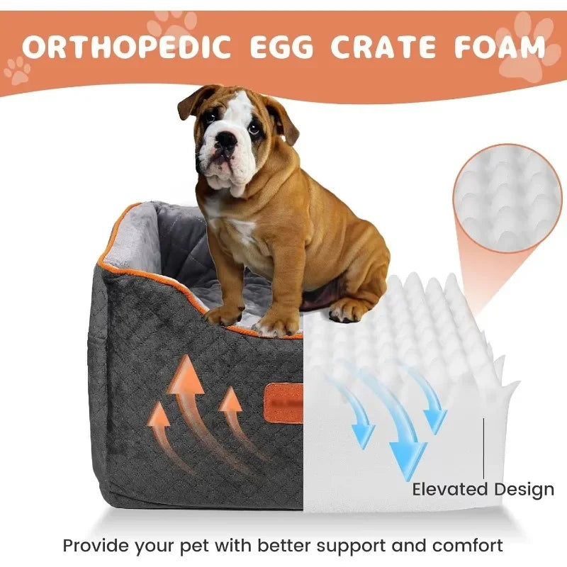 Hign-concerned Memory Foam Booster Dog Car Seat Cover