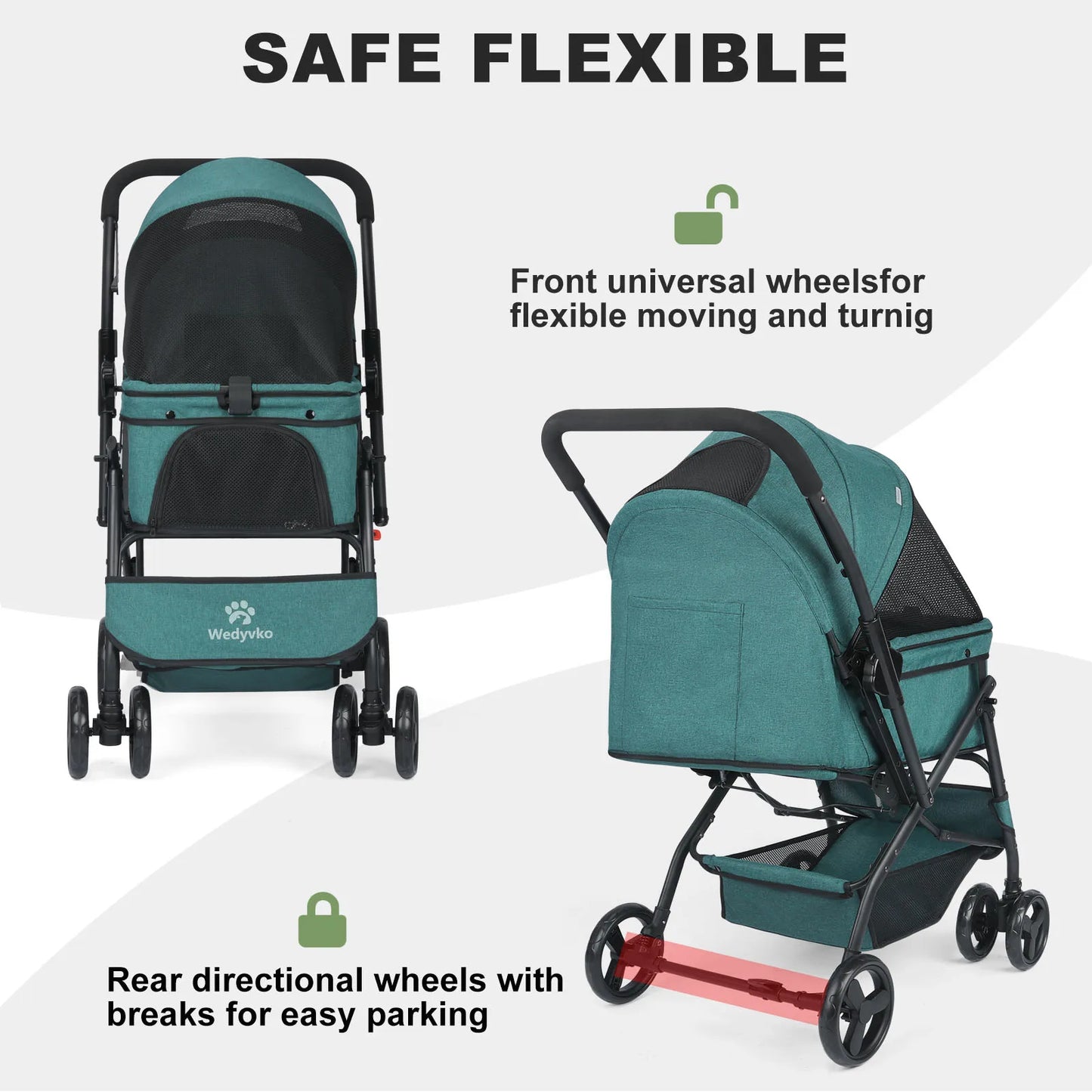 Breed Dog Stroller For Cats And Dogs With Poop Bags