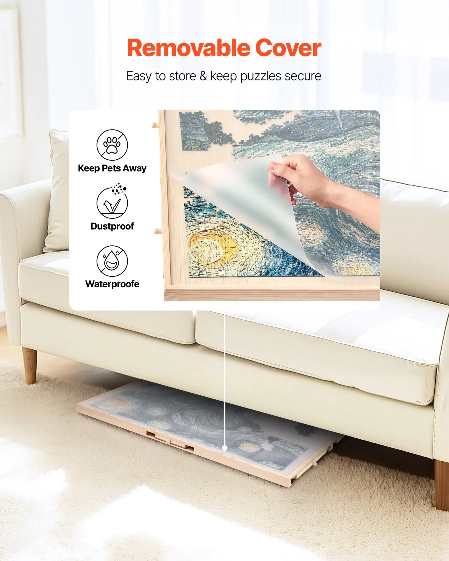 SucceBuy Rotating Puzzle Board With Drawers And Cover