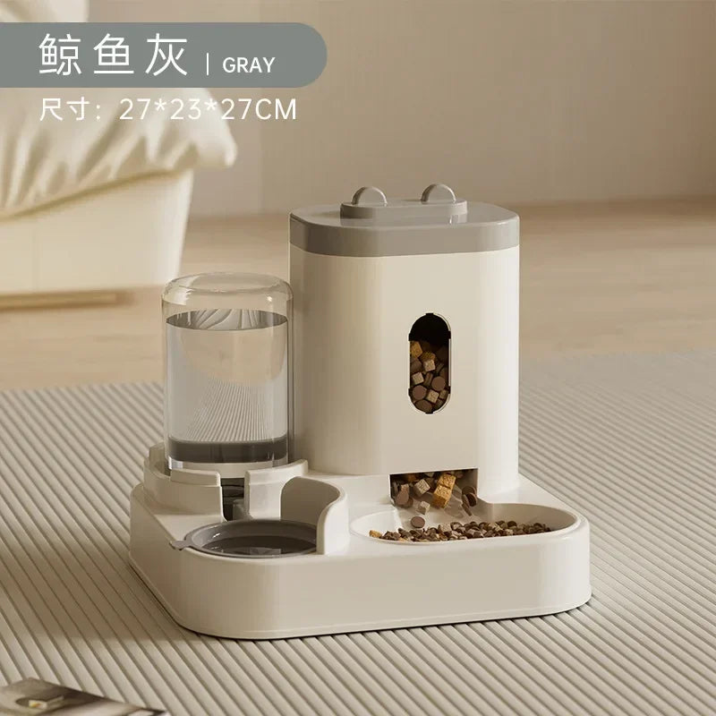 Feature Automatic Feeder Dog Cat Food Bowl Water Fountain