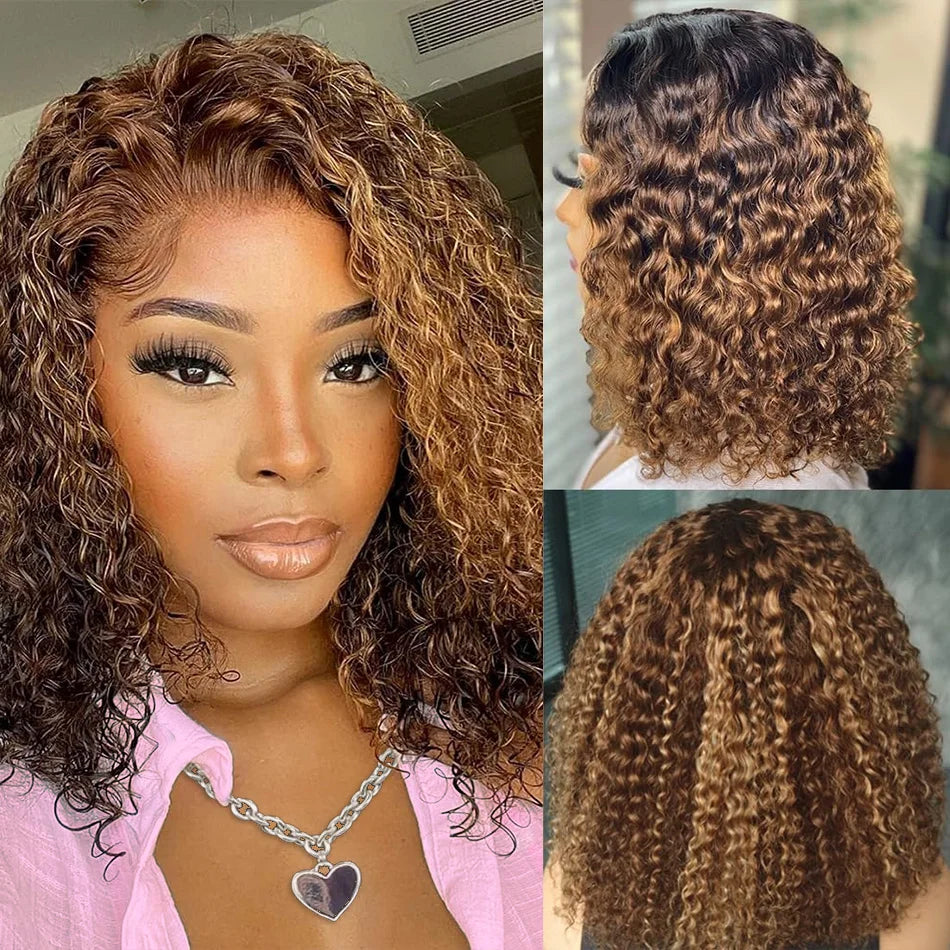 Wear And Go Glueless Bob Wig Human Hair Short Body Wave Lace Front 4x4 HD Lace Closure