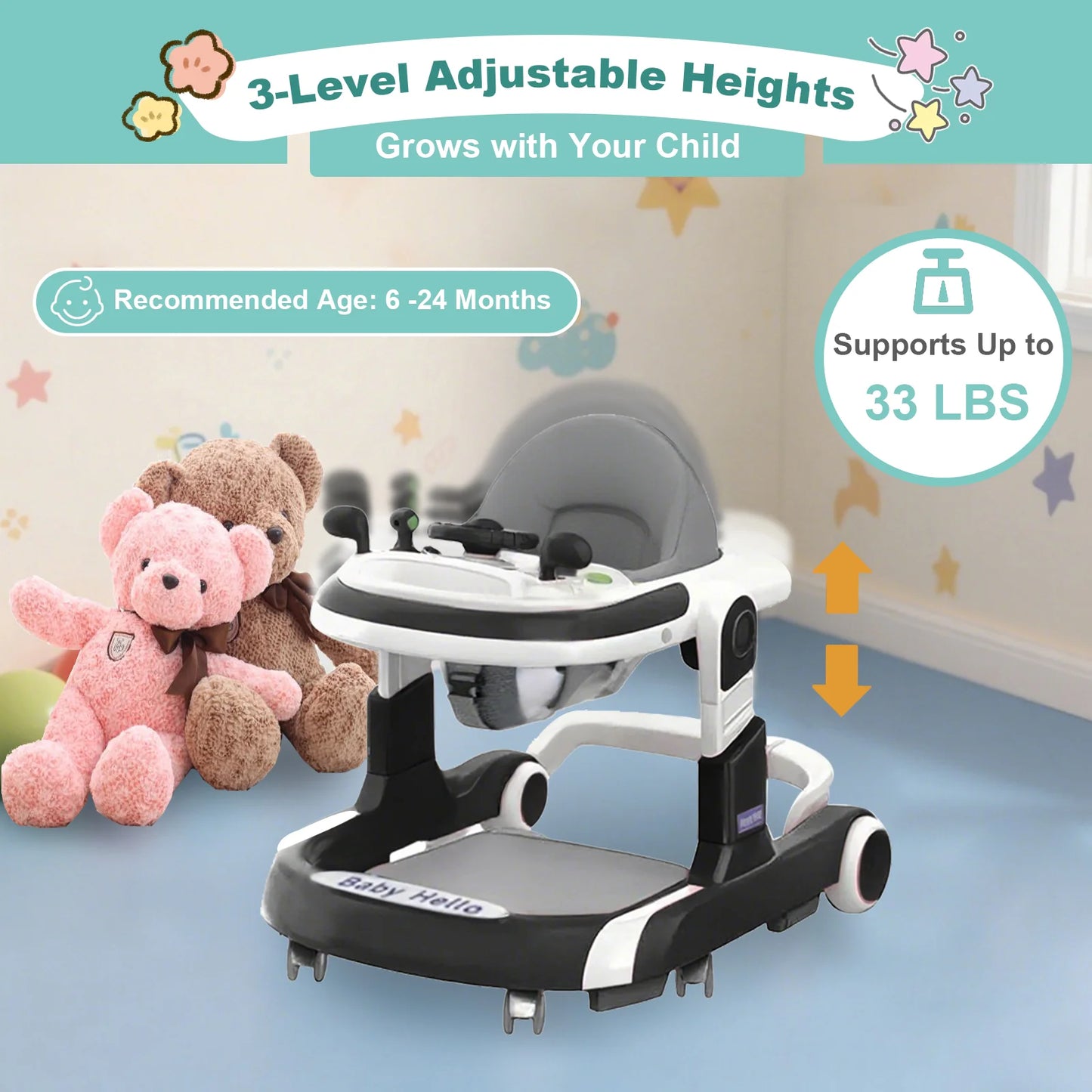 CN Guangdong Multifunctional Baby Walker With Sunshade And Music Stroller