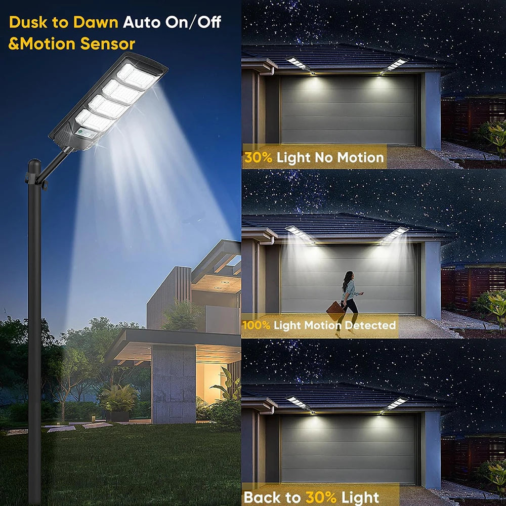 80000LM 192LED Solar LED Street Light With Motion Sensor