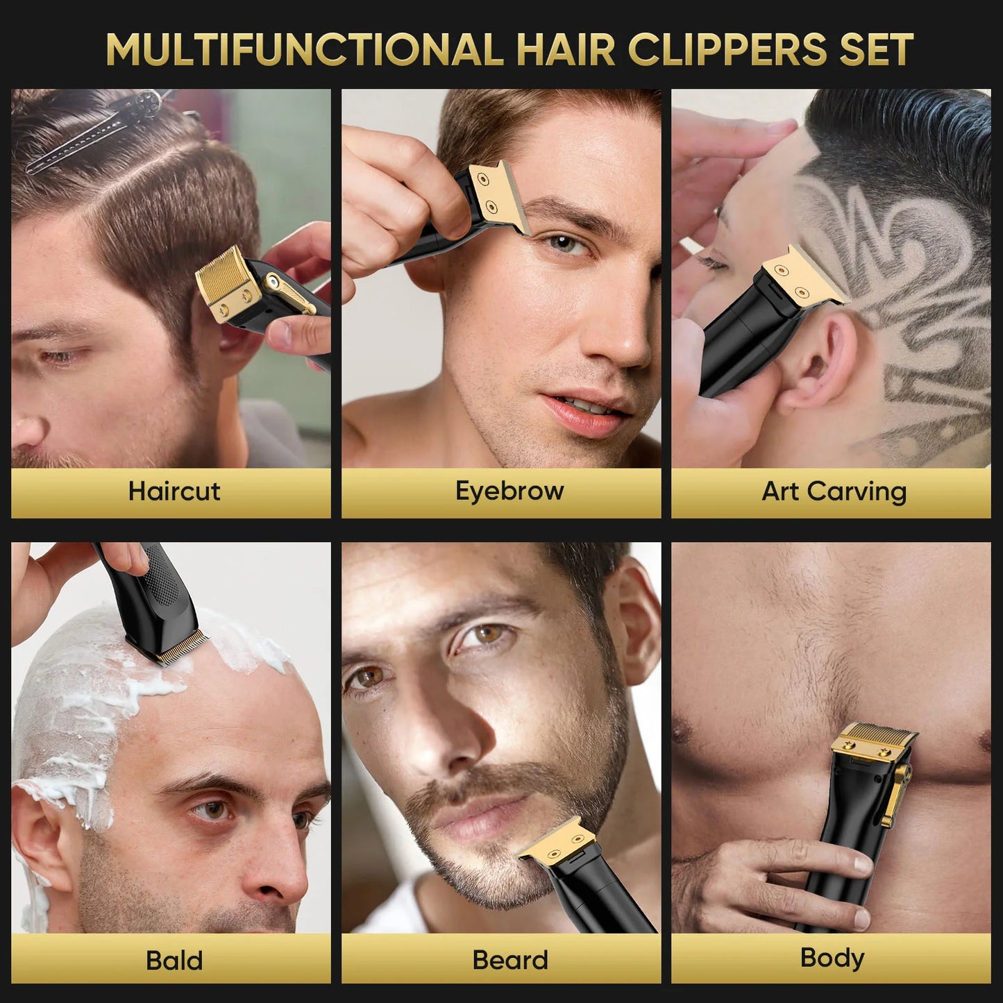 Sejoy Professional Hair Clippers For Men Cordless Grooming Set
