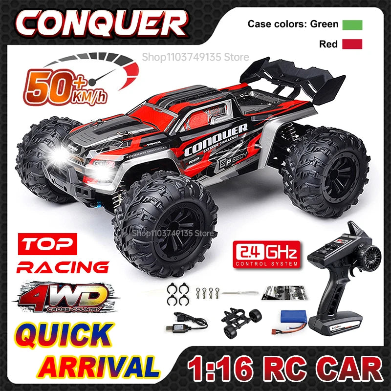 WLtoys 1 16 Scale Large RC Car 50kmh High Speed 4WD Off Road Monster Truck Remote Control Toy