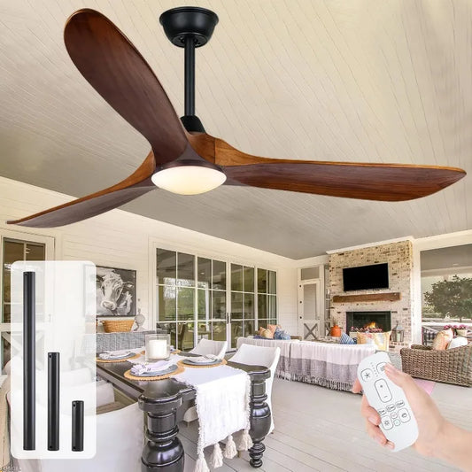 XMSJ Ceiling Fan With Light And Remote Modern Rustic
