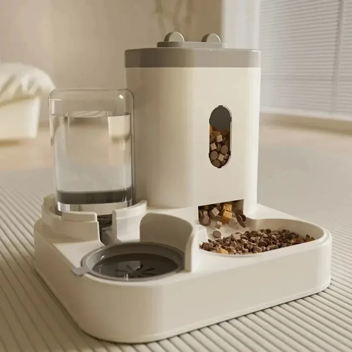 Feature Automatic Feeder Dog Cat Food Bowl Water Fountain
