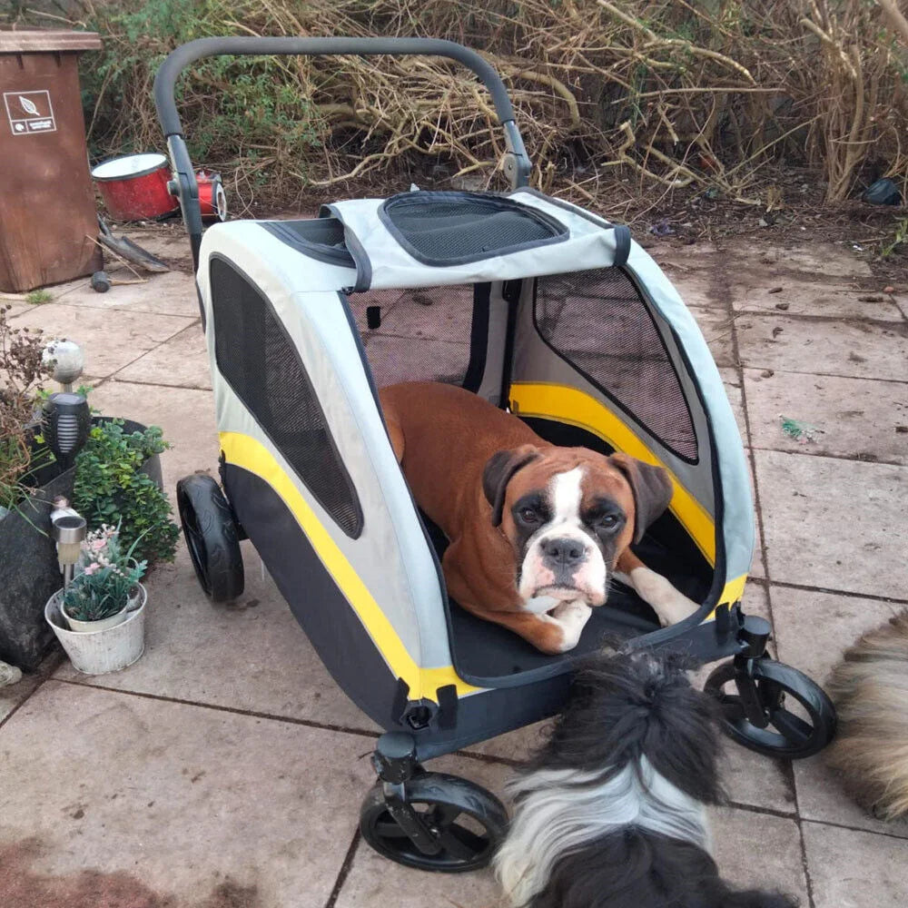 Foldable Four Wheel Dog Stroller Pram Travel Jogger Wagon