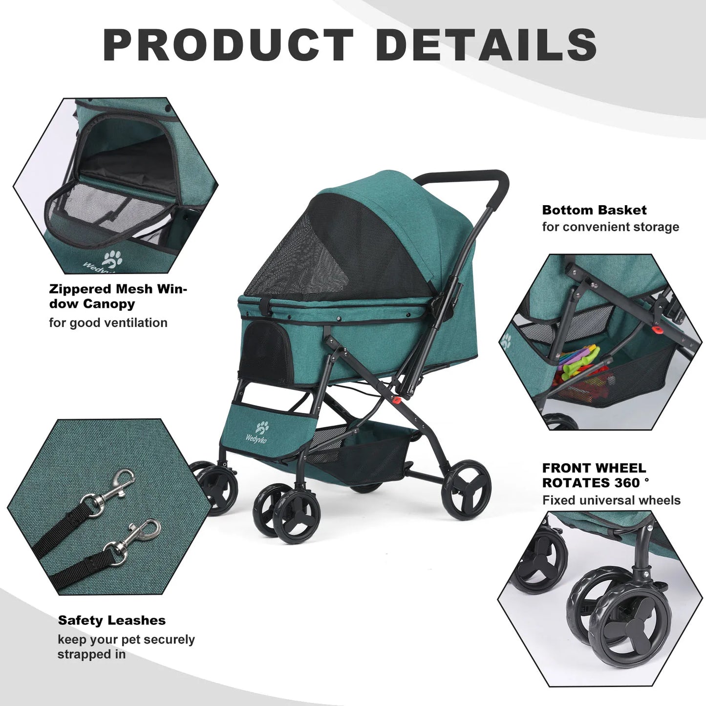 Breed Dog Stroller For Cats And Dogs With Poop Bags