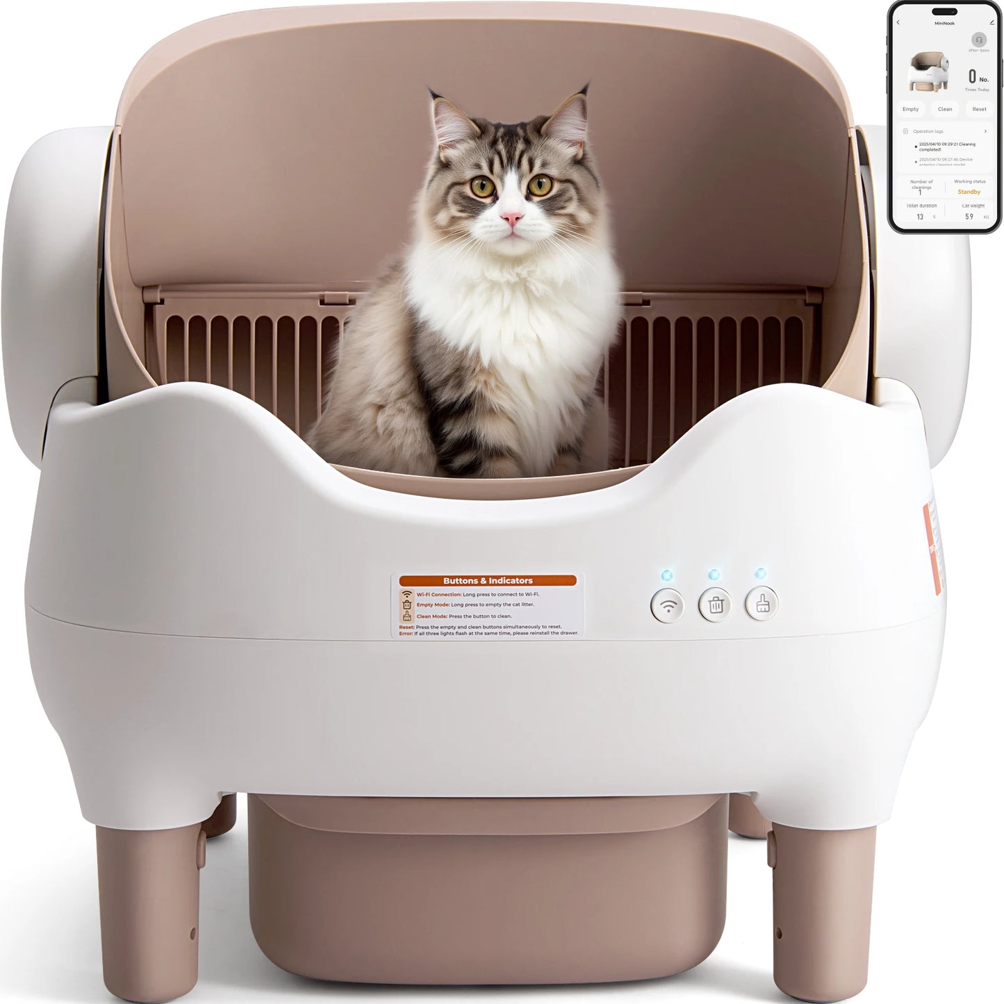Lunapurr Self Cleaning Litter Box Cat Litter App Control