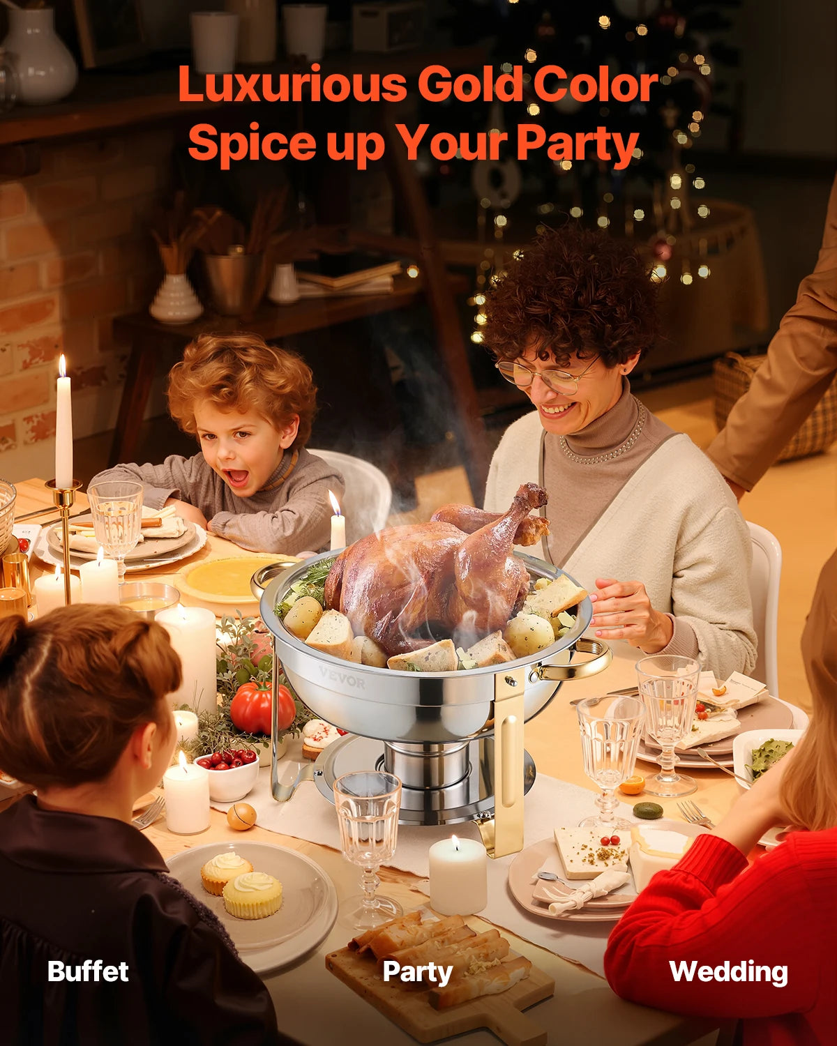 Succebuy Stainless Steel Chafing Dish Buffet Set 4 Pans