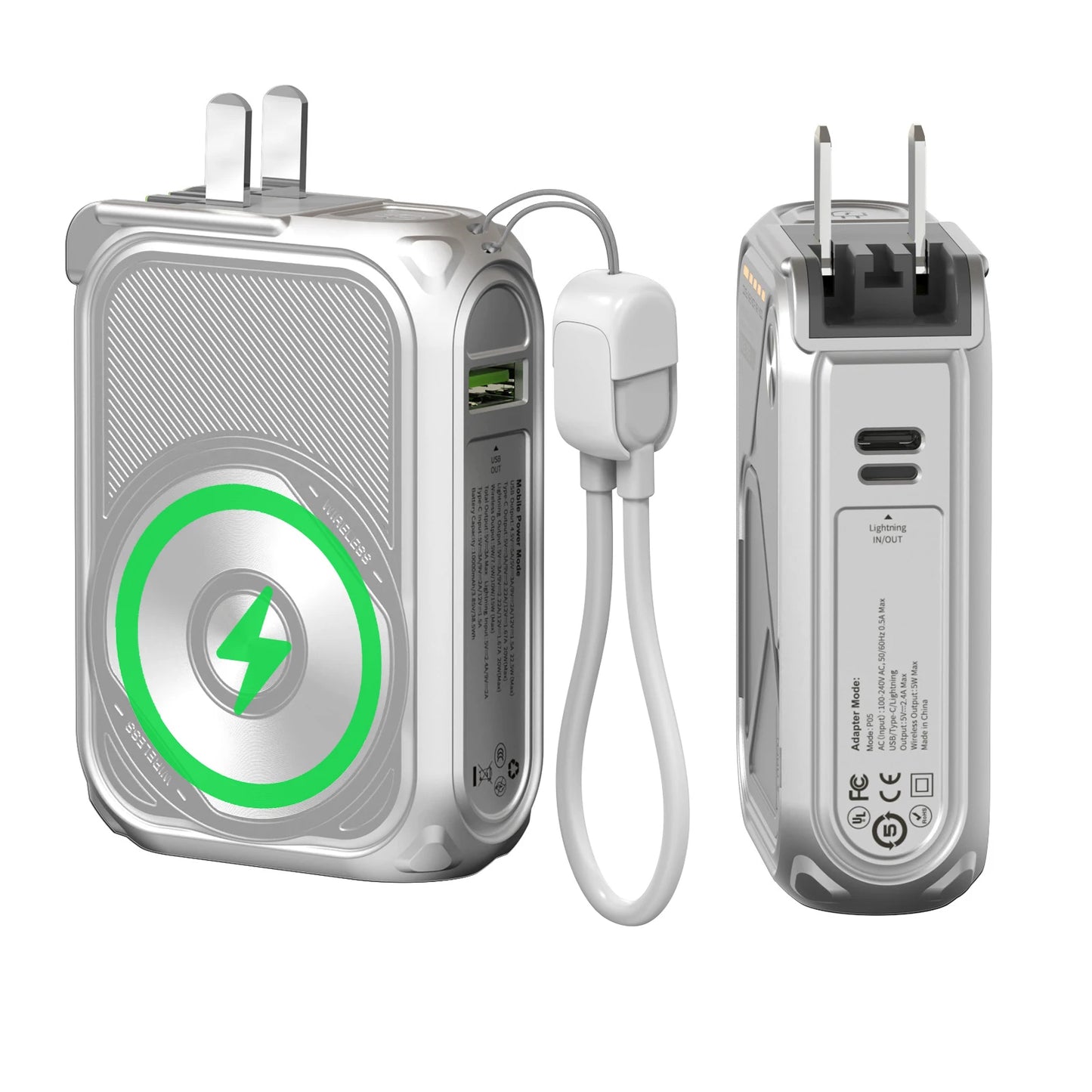 Prunus 22.5W Magnetic Wireless Power Bank 10000mAh USB C