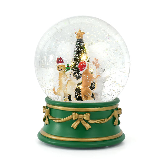 High-concerned Christmas Snow Globe With Animal Figures Light Up