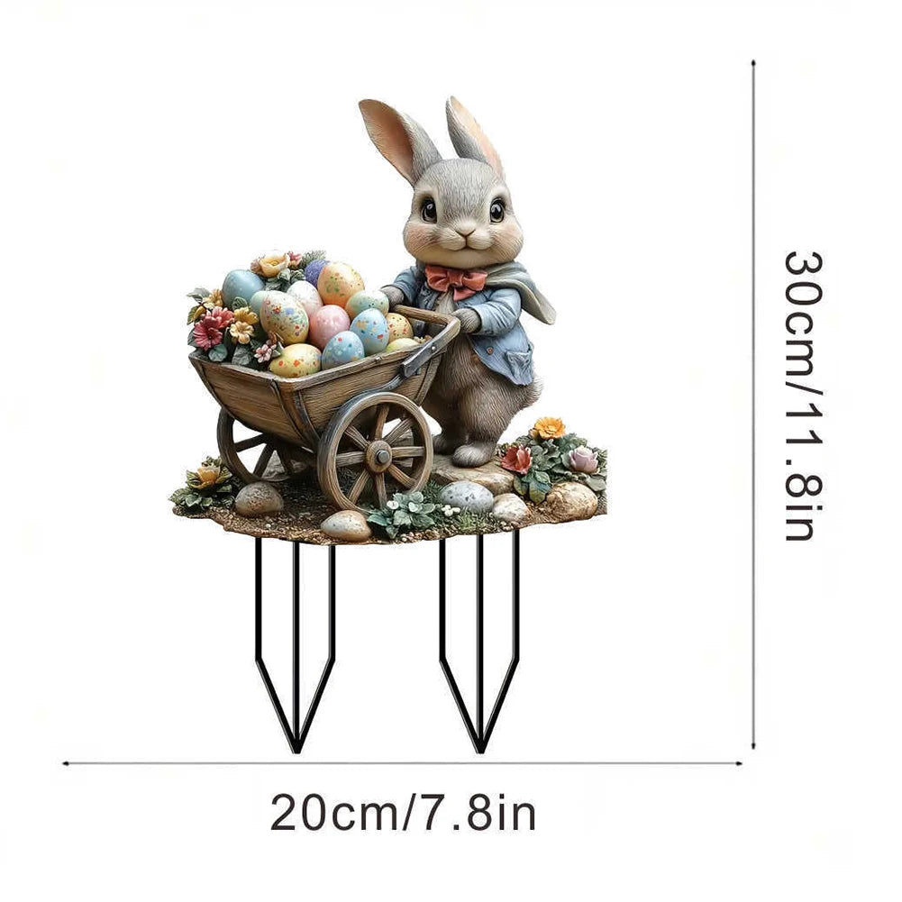 Easter Garden Stake Decor Multi-Function Courtyard Statue High-Quality Acrylic Figurine Waterproof Patio Sculpture Outdoor Decor