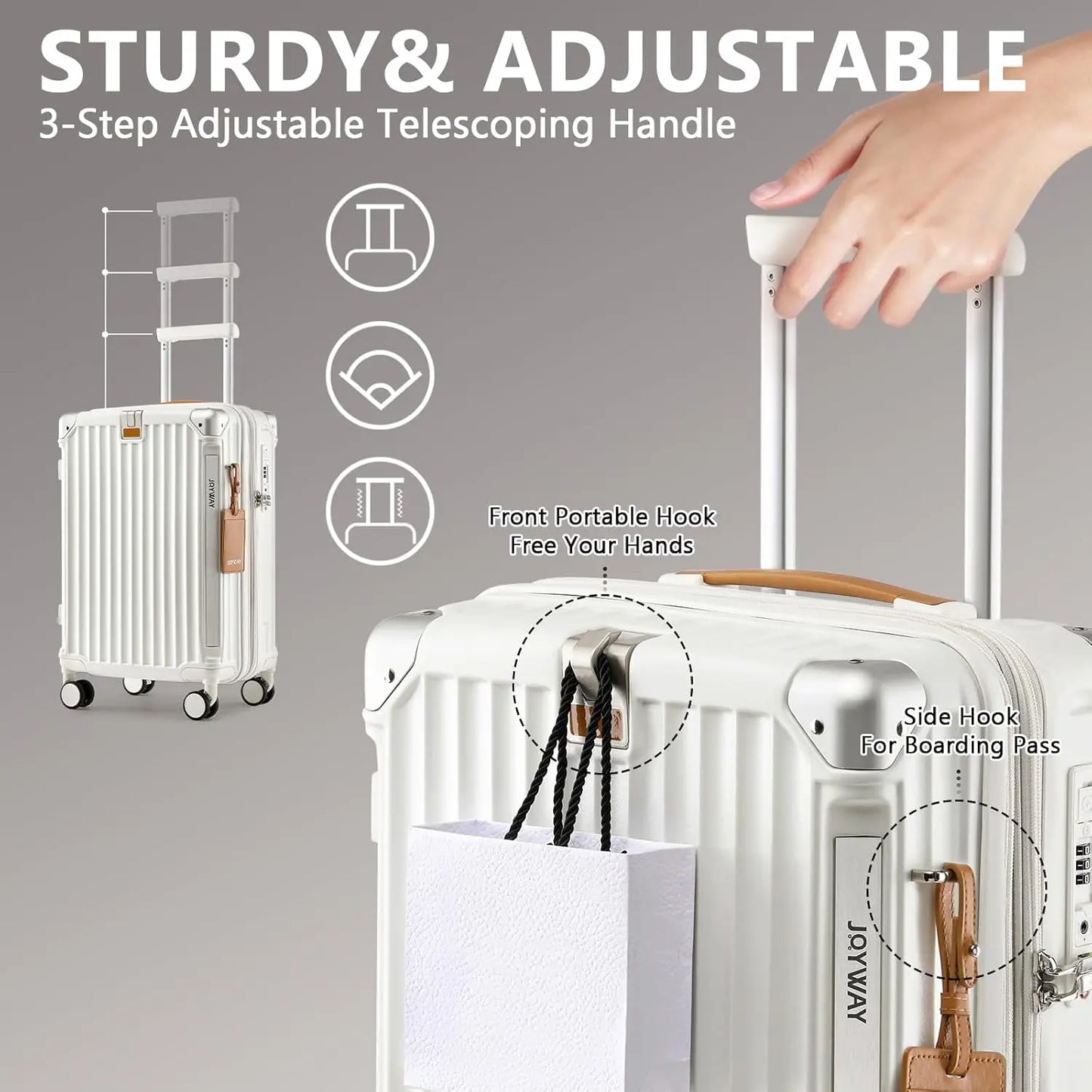 Joyway Expandable Luggage With Cup Holder Spinner Wheels